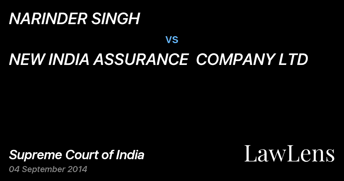 Preview image for NARINDER SINGH vs. NEW INDIA ASSURANCE  COMPANY LTD