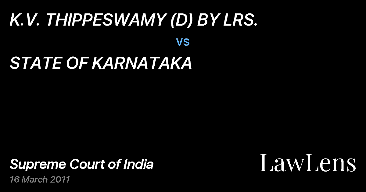 Preview image for K.V. THIPPESWAMY (D) BY LRS. vs. STATE OF KARNATAKA