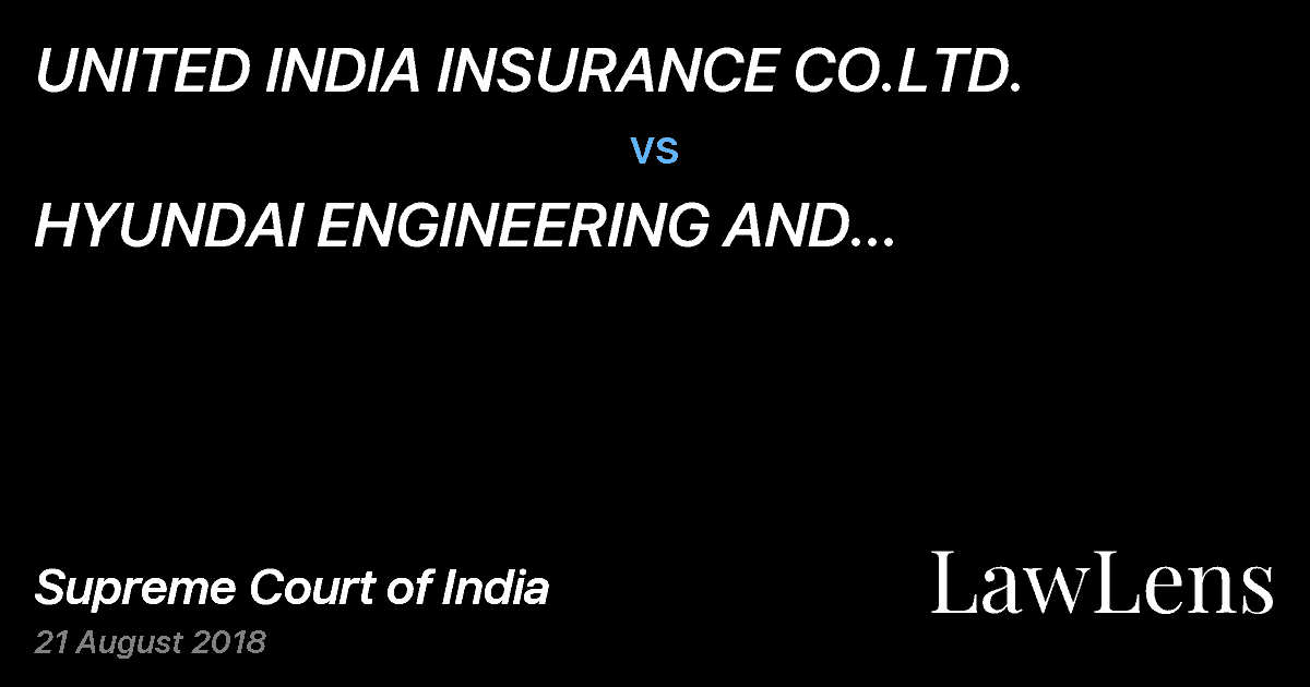 Preview image for UNITED INDIA INSURANCE CO.LTD. vs. HYUNDAI ENGINEERING AND CONSTRUCTION CO. LTD.