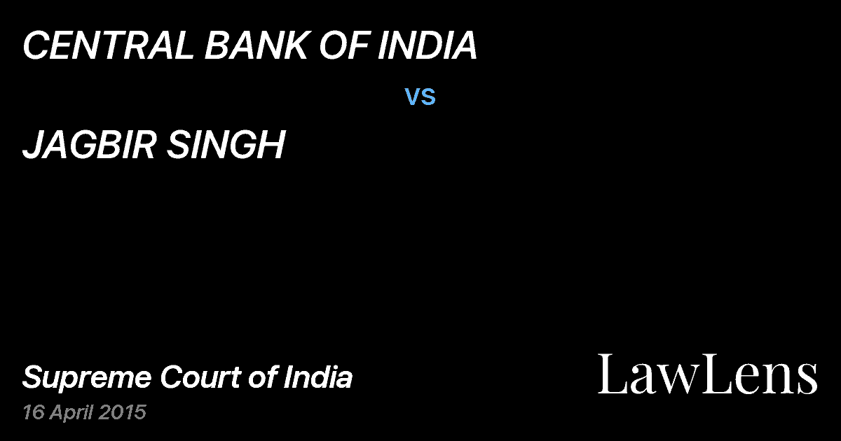 Preview image for CENTRAL BANK OF INDIA vs. JAGBIR SINGH