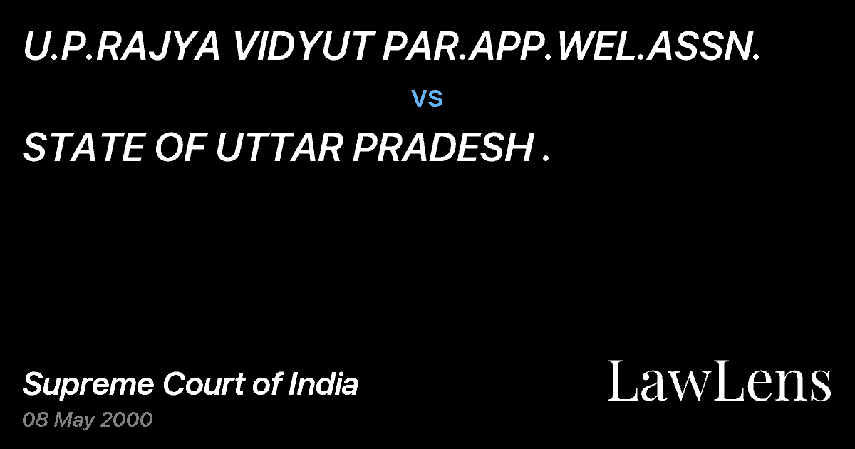 Preview image for U.P.RAJYA VIDYUT PAR.APP.WEL.ASSN. vs. STATE OF UTTAR PRADESH .