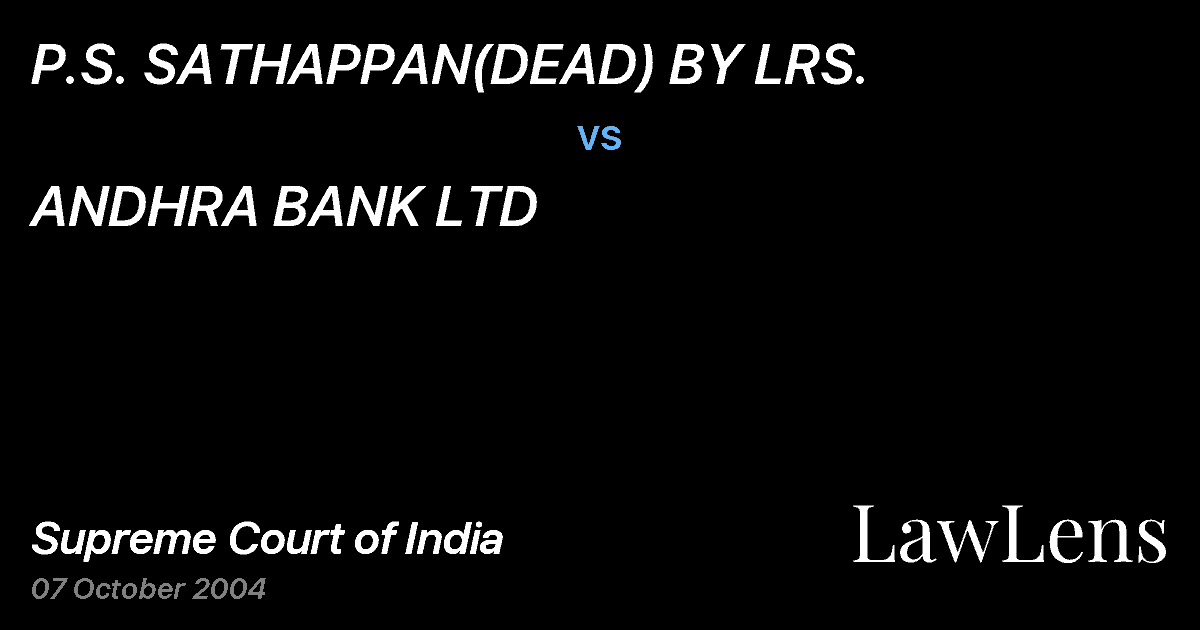 Preview image for P.S. SATHAPPAN(DEAD) BY LRS. vs. ANDHRA BANK LTD