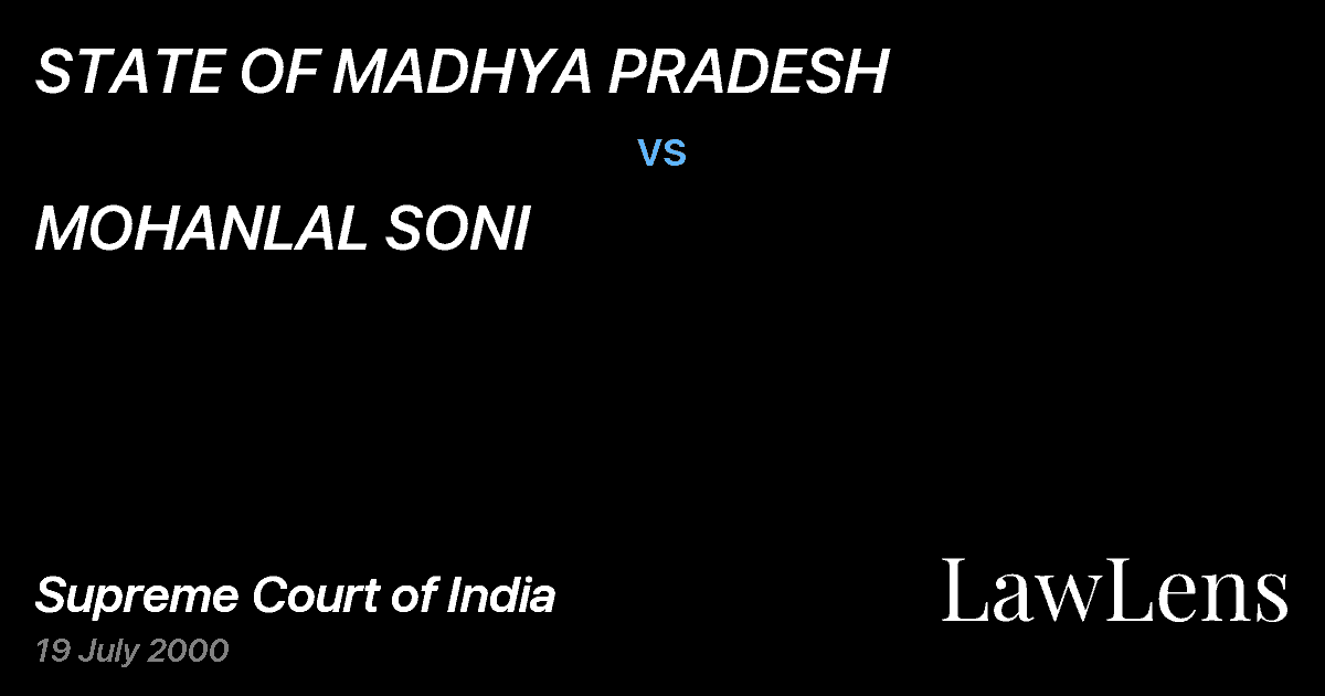 Preview image for STATE OF MADHYA PRADESH vs. MOHANLAL SONI