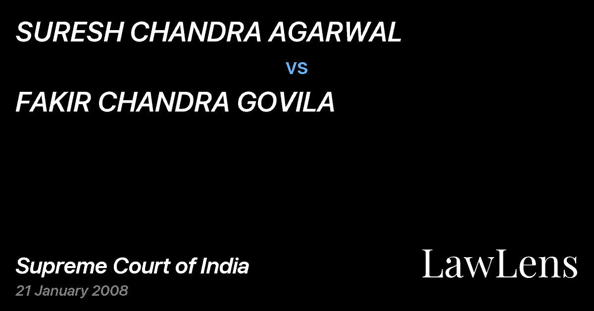 Preview image for SURESH CHANDRA AGARWAL vs. FAKIR CHANDRA GOVILA