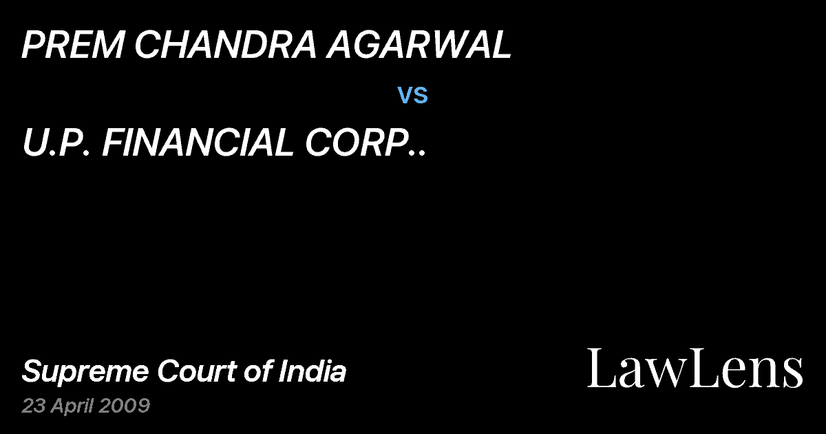 Preview image for PREM CHANDRA AGARWAL vs. U.P. FINANCIAL CORP..