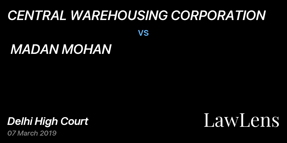 Preview image for CENTRAL WAREHOUSING CORPORATION  vs.  MADAN MOHAN