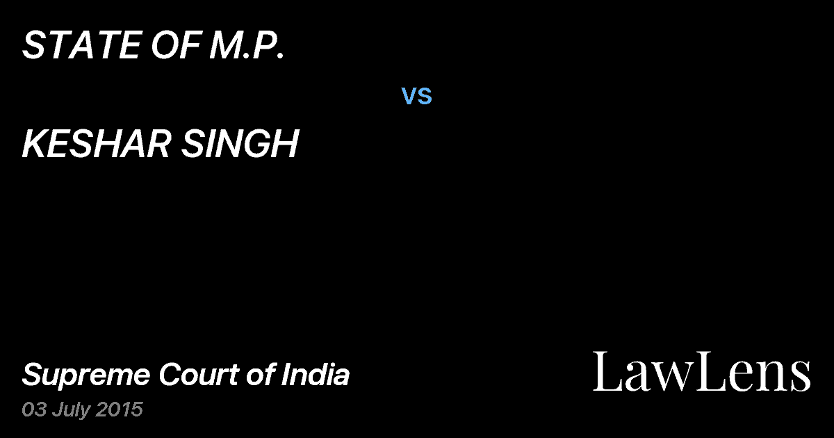 Preview image for STATE OF M.P. vs. KESHAR SINGH