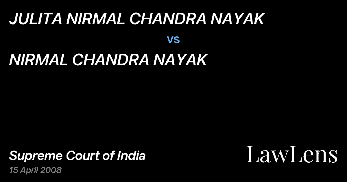 Preview image for JULITA NIRMAL CHANDRA NAYAK vs. NIRMAL CHANDRA NAYAK