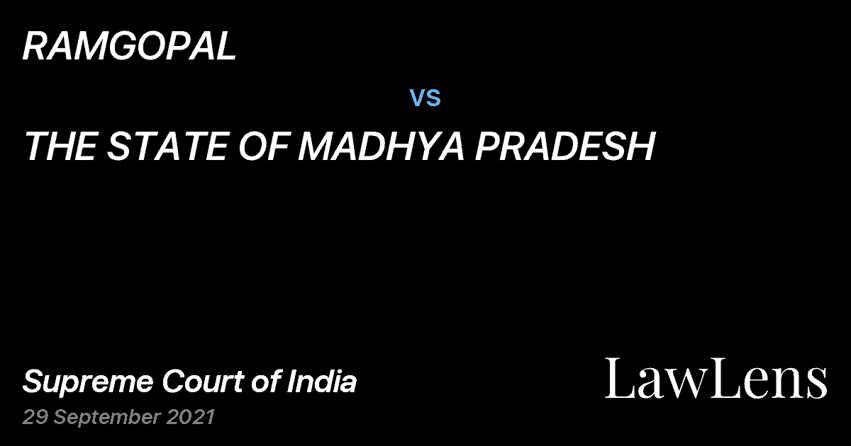 Preview image for RAMGOPAL vs. THE STATE OF MADHYA PRADESH