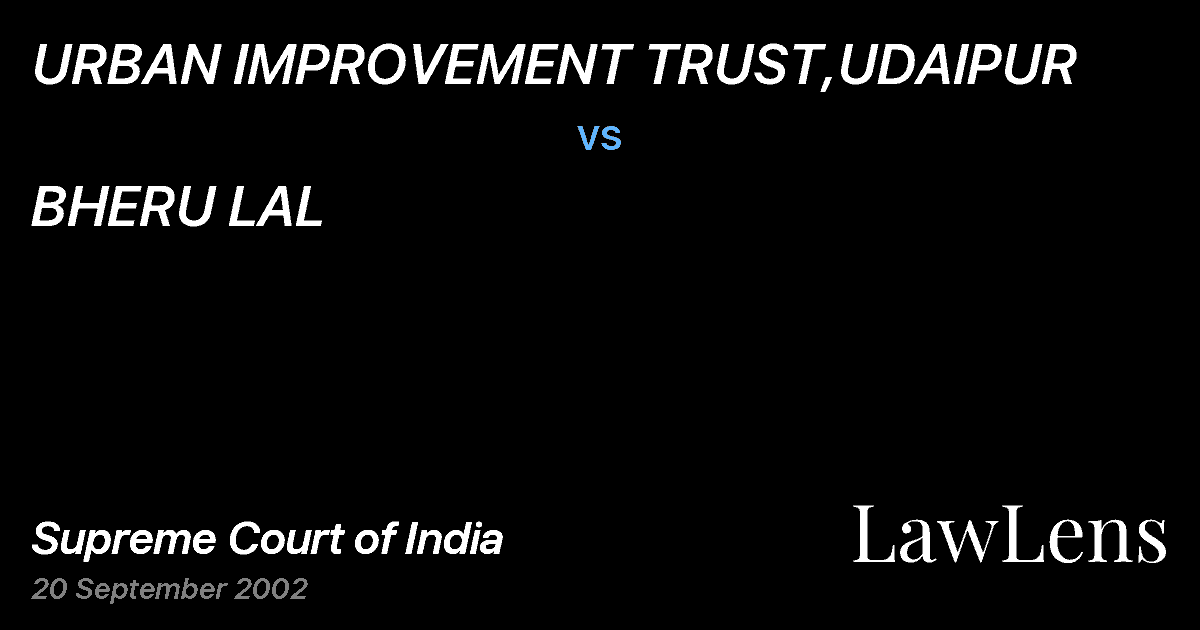 Preview image for URBAN IMPROVEMENT TRUST,UDAIPUR vs. BHERU LAL