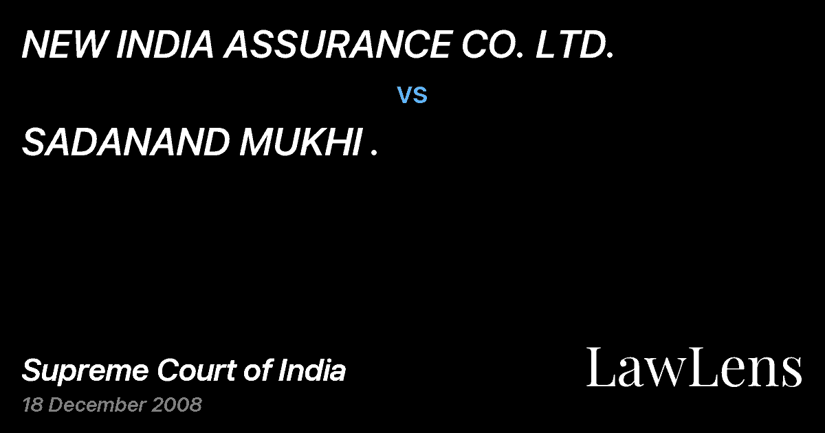 Preview image for NEW INDIA ASSURANCE CO. LTD. vs. SADANAND MUKHI .