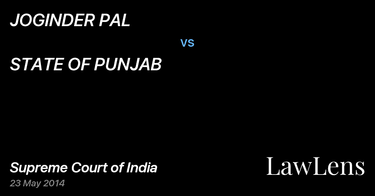 Preview image for JOGINDER PAL vs. STATE OF PUNJAB