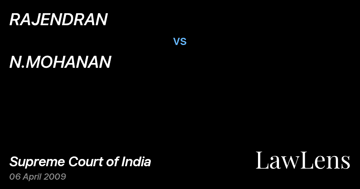 Preview image for RAJENDRAN vs. N.MOHANAN
