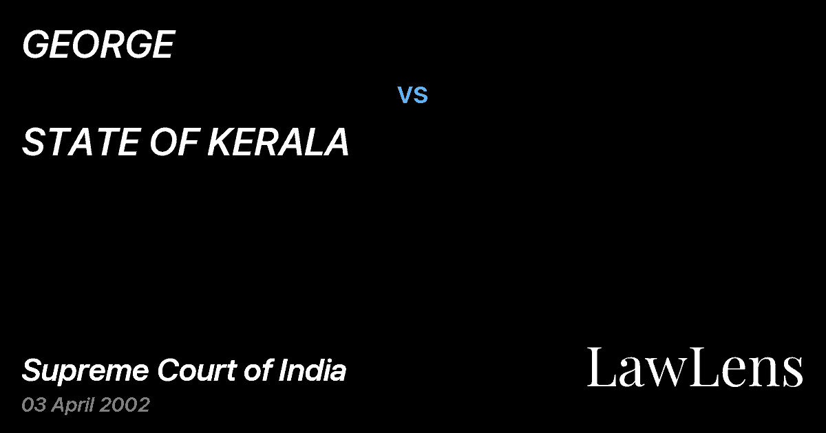 Preview image for GEORGE vs. STATE OF KERALA