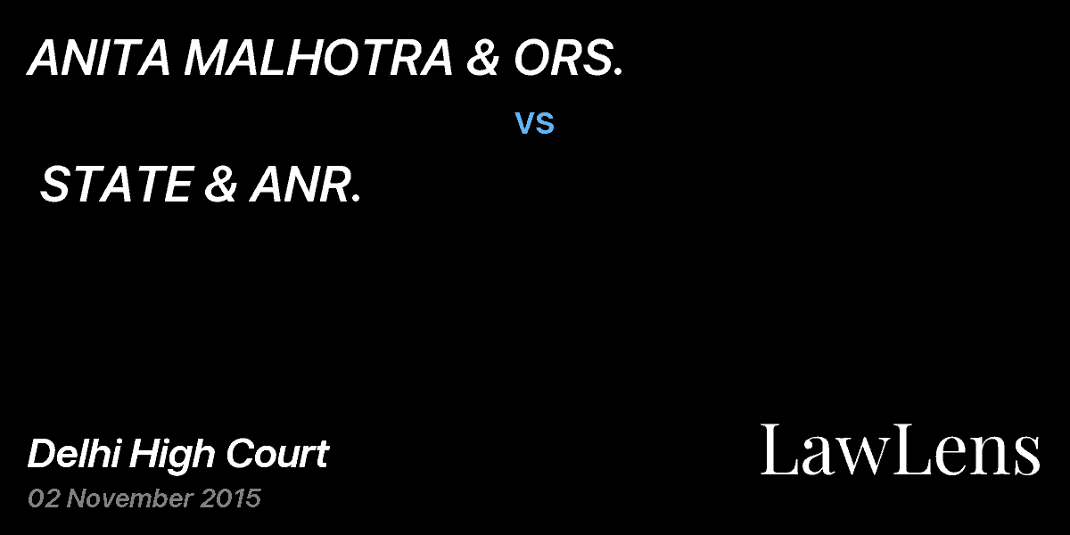 Preview image for ANITA MALHOTRA & ORS. vs. STATE & ANR.