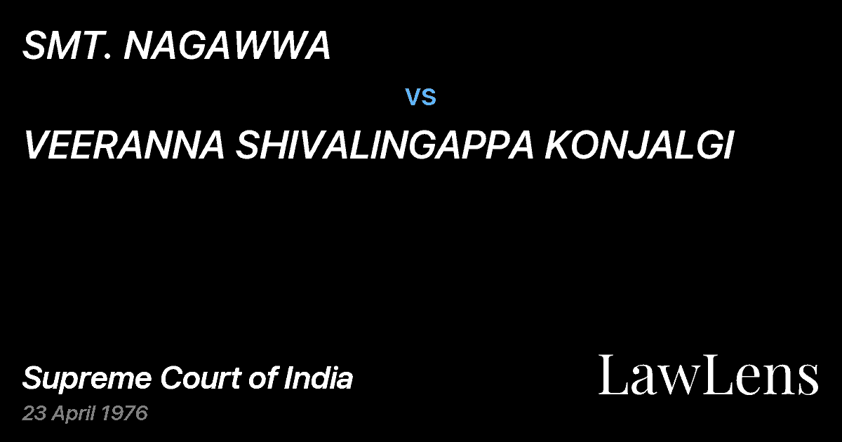 Preview image for SMT. NAGAWWA vs. VEERANNA SHIVALlNGAPPA KONJALGI