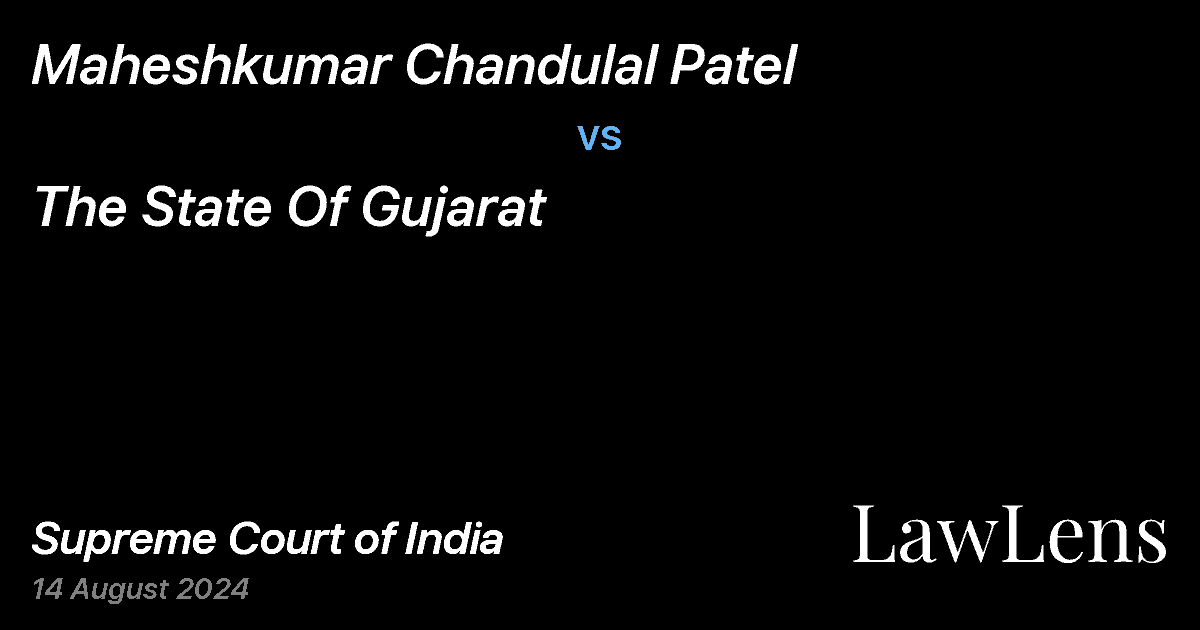 Preview image for Maheshkumar Chandulal Patel vs. The State Of Gujarat