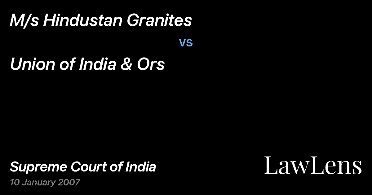 Preview image for M/s Hindustan Granites vs. Union of India & Ors