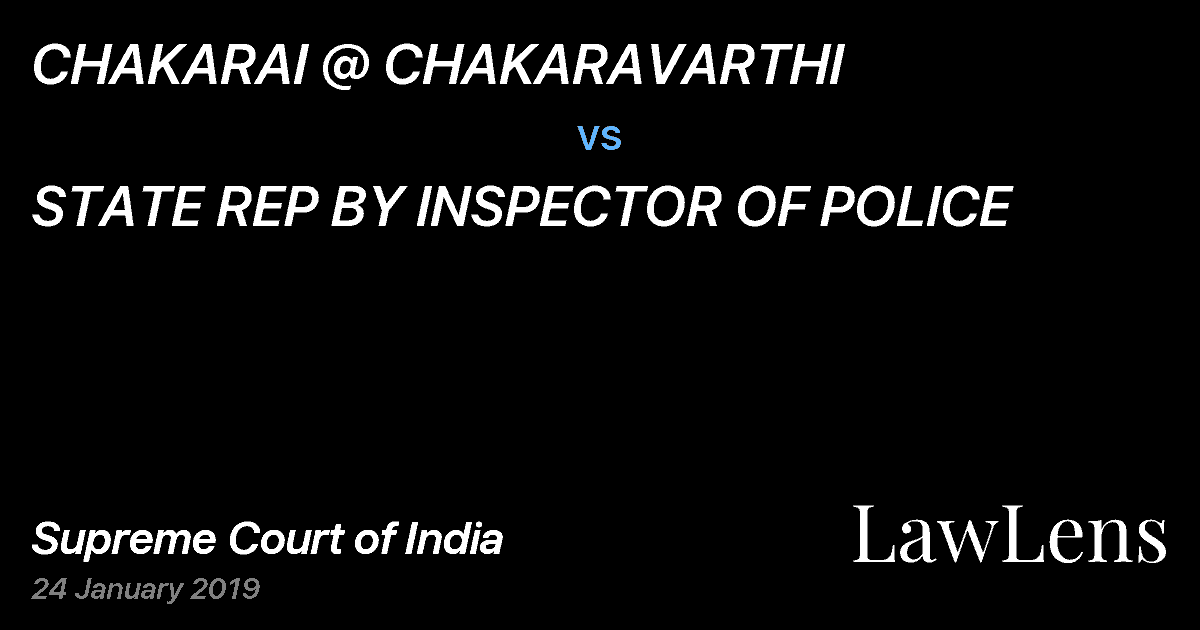 Preview image for CHAKARAI @ CHAKARAVARTHI vs. STATE REP BY INSPECTOR OF POLICE