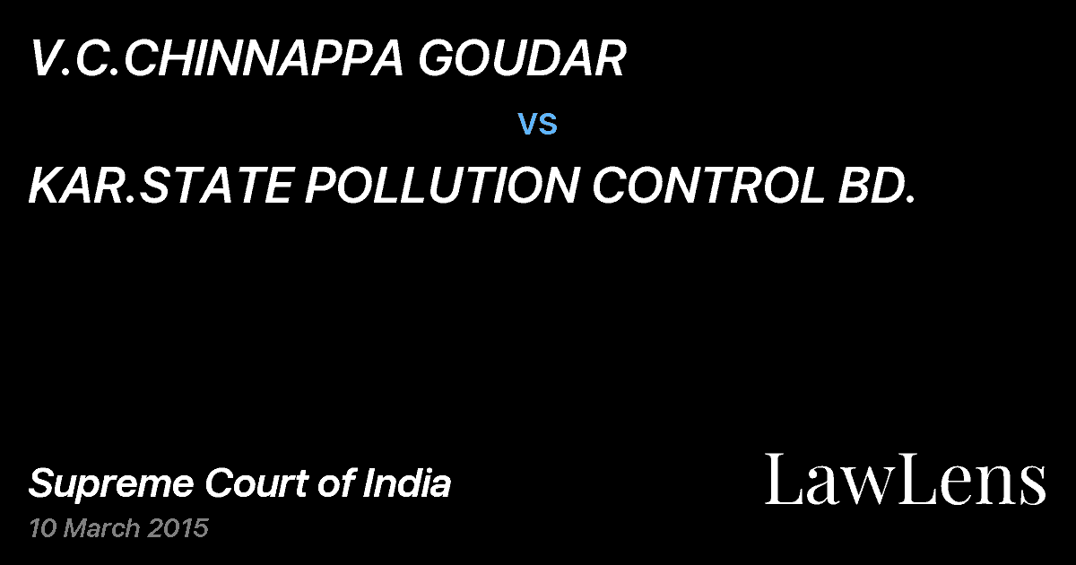 Preview image for V.C.CHINNAPPA GOUDAR vs. KAR.STATE POLLUTION CONTROL BD.