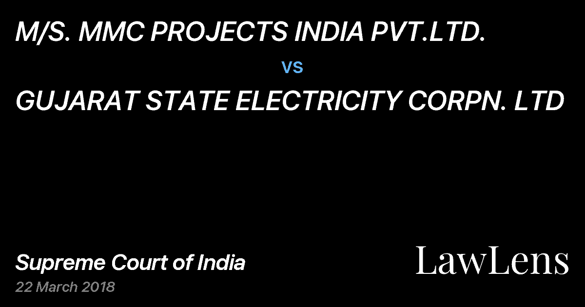 Preview image for M/S. MMC PROJECTS INDIA PVT.LTD. vs. GUJARAT STATE ELECTRICITY CORPN. LTD