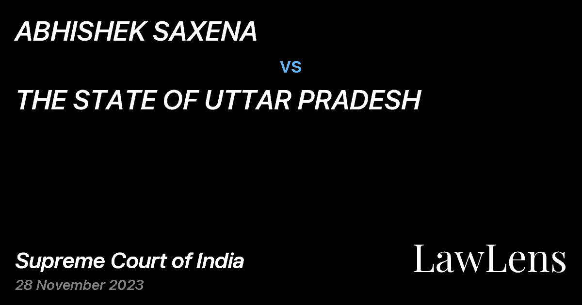 Preview image for ABHISHEK SAXENA vs. THE STATE OF UTTAR PRADESH