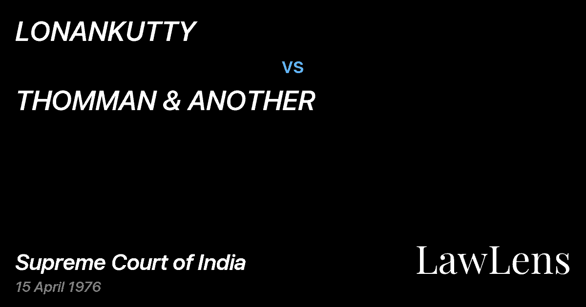 Preview image for LONANKUTTY vs. THOMMAN & ANOTHER