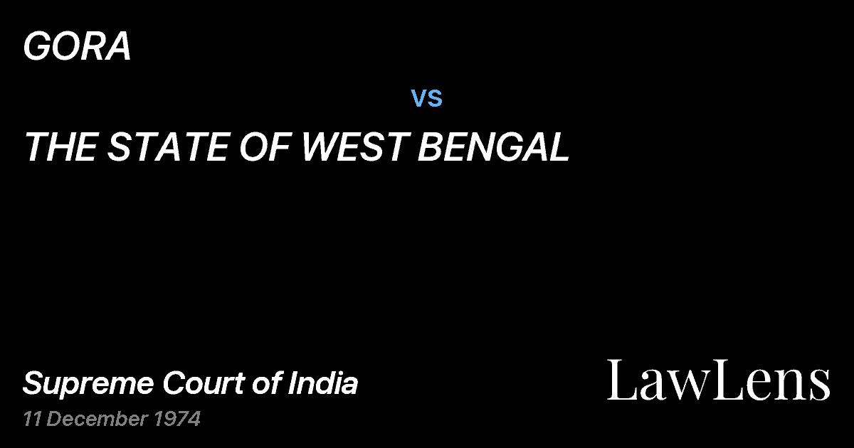 Preview image for GORA vs. THE STATE OF WEST BENGAL