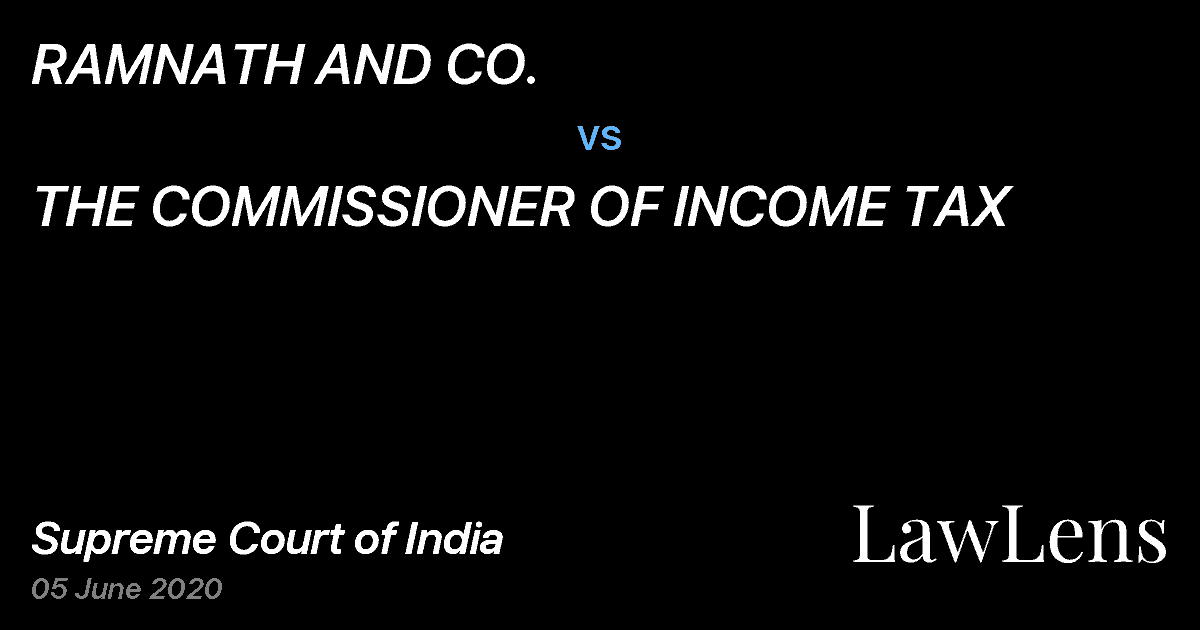 Preview image for RAMNATH AND CO. vs. THE COMMISSIONER OF INCOME TAX