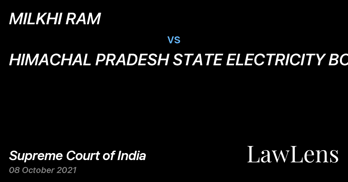 Preview image for MILKHI RAM vs. HIMACHAL PRADESH STATE ELECTRICITY BOARD
