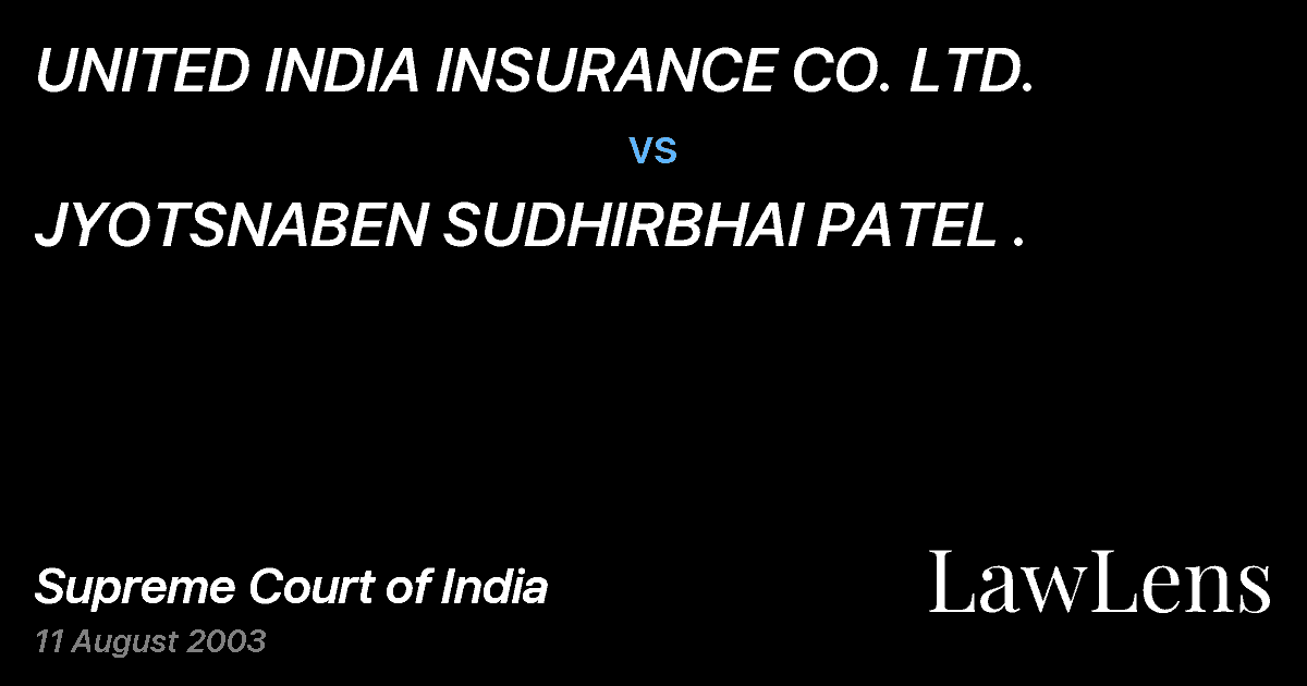 Preview image for UNITED INDIA INSURANCE CO. LTD. vs. JYOTSNABEN SUDHIRBHAI PATEL .