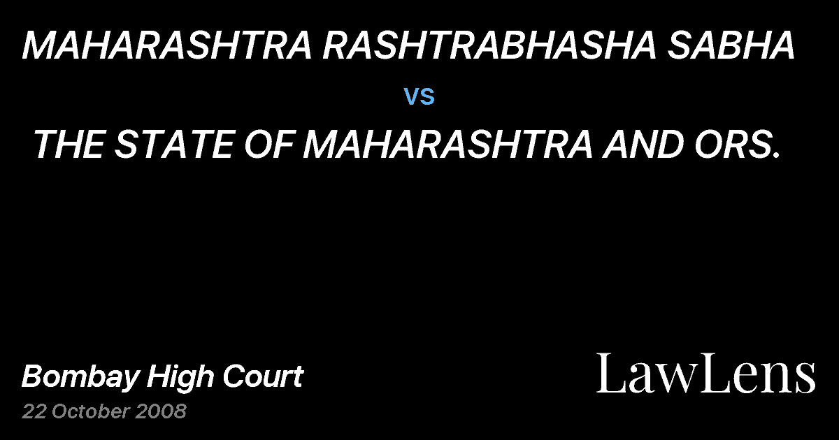 Preview image for MAHARASHTRA RASHTRABHASHA SABHA  vs.  THE STATE OF MAHARASHTRA AND ORS.