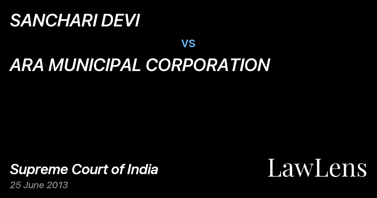 Preview image for SANCHARI DEVI vs. ARA MUNICIPAL CORPORATION