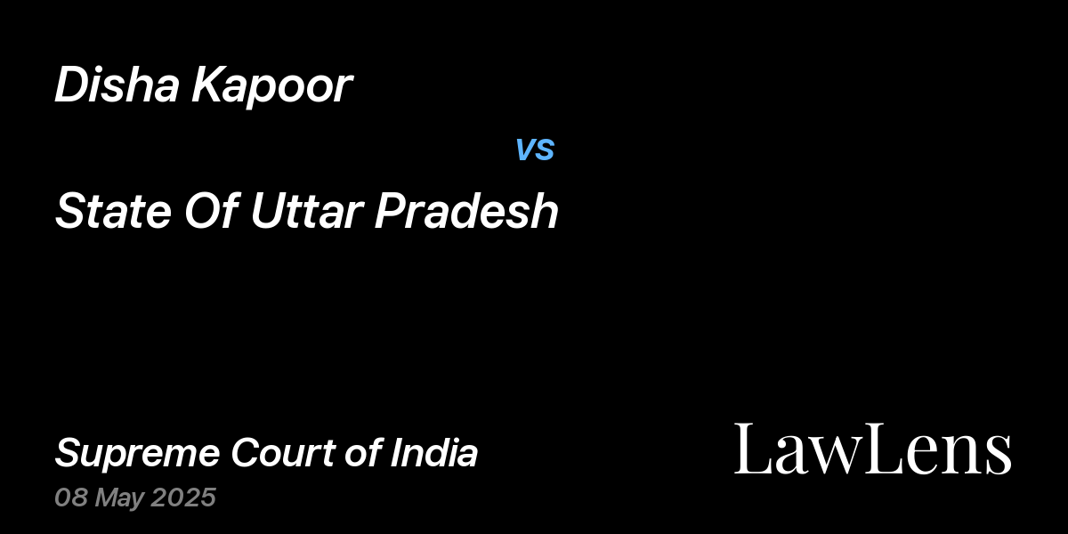 Preview image for Disha Kapoor vs. State Of Uttar Pradesh