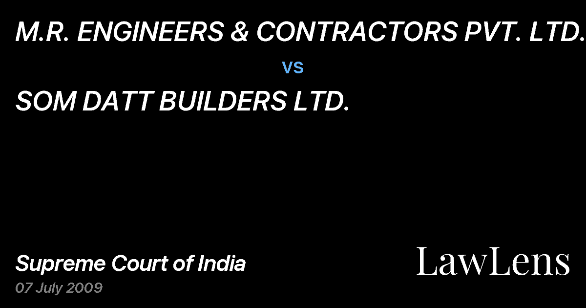 Preview image for M.R. ENGINEERS & CONTRACTORS PVT. LTD. vs. SOM DATT BUILDERS LTD.