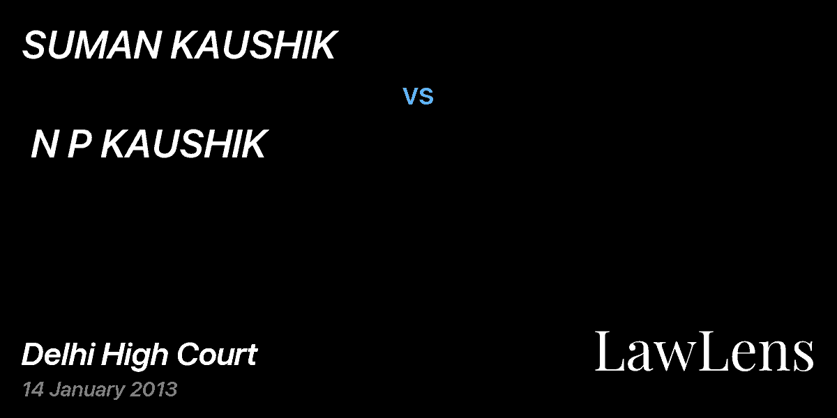 Preview image for SUMAN KAUSHIK  vs.  N P KAUSHIK    