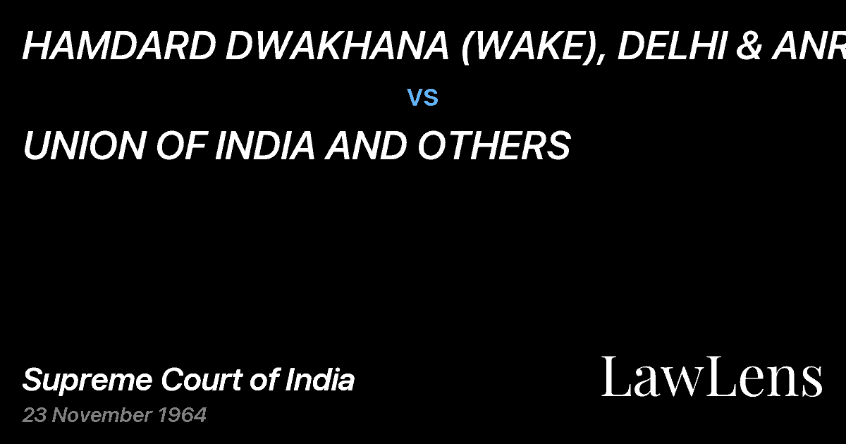 Preview image for HAMDARD DWAKHANA (WAKE), DELHI & ANR. vs. UNION OF INDIA AND OTHERS