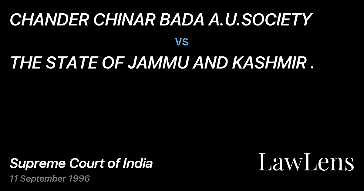 Preview image for CHANDER CHINAR BADA A.U.SOCIETY vs. THE STATE OF JAMMU AND KASHMIR .
