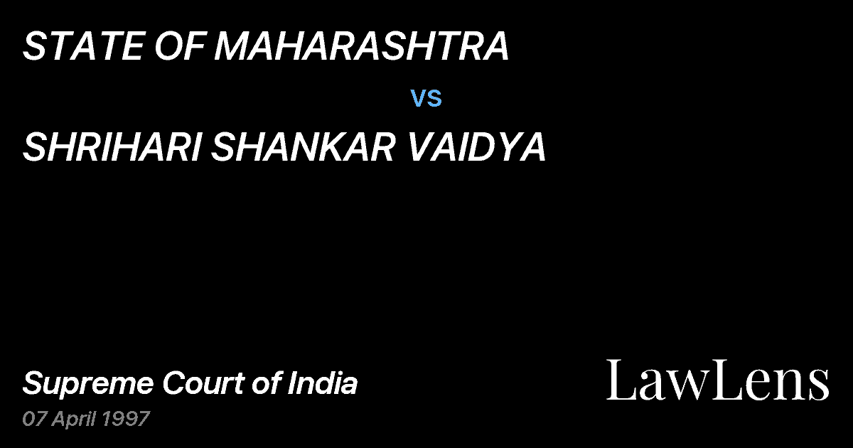 Preview image for STATE OF MAHARASHTRA vs. SHRIHARI SHANKAR VAIDYA