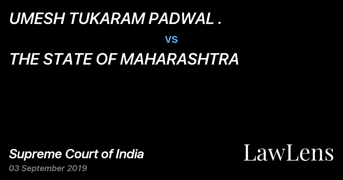 Preview image for UMESH TUKARAM PADWAL . vs. THE STATE OF MAHARASHTRA
