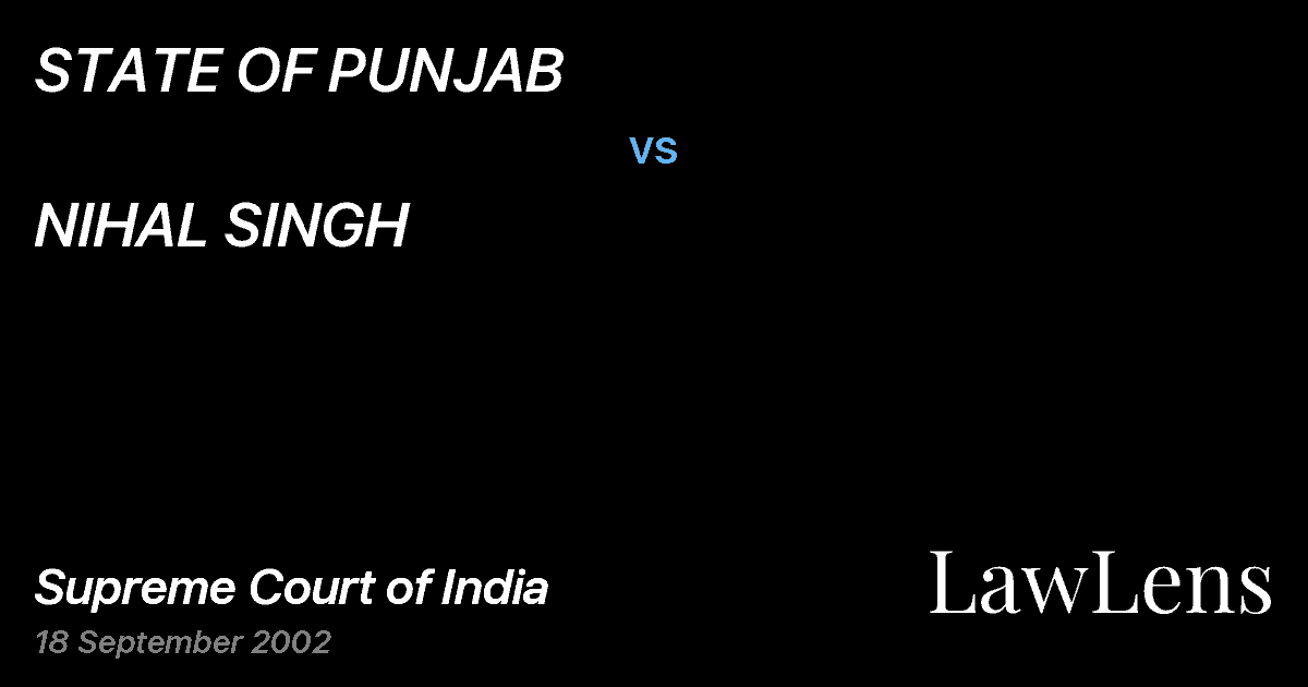 Preview image for STATE OF PUNJAB vs. NIHAL SINGH