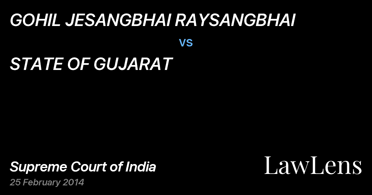 Preview image for GOHIL JESANGBHAI RAYSANGBHAI vs. STATE OF GUJARAT