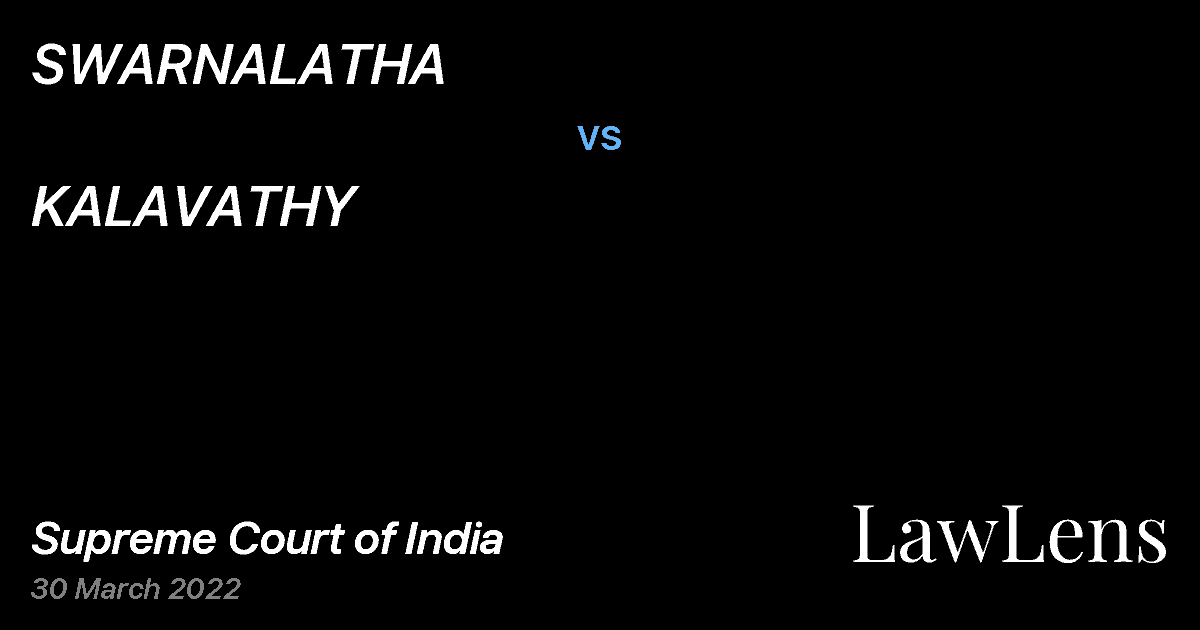 Preview image for SWARNALATHA vs. KALAVATHY