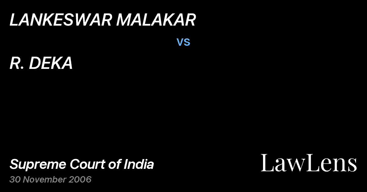 Preview image for LANKESWAR MALAKAR vs. R. DEKA