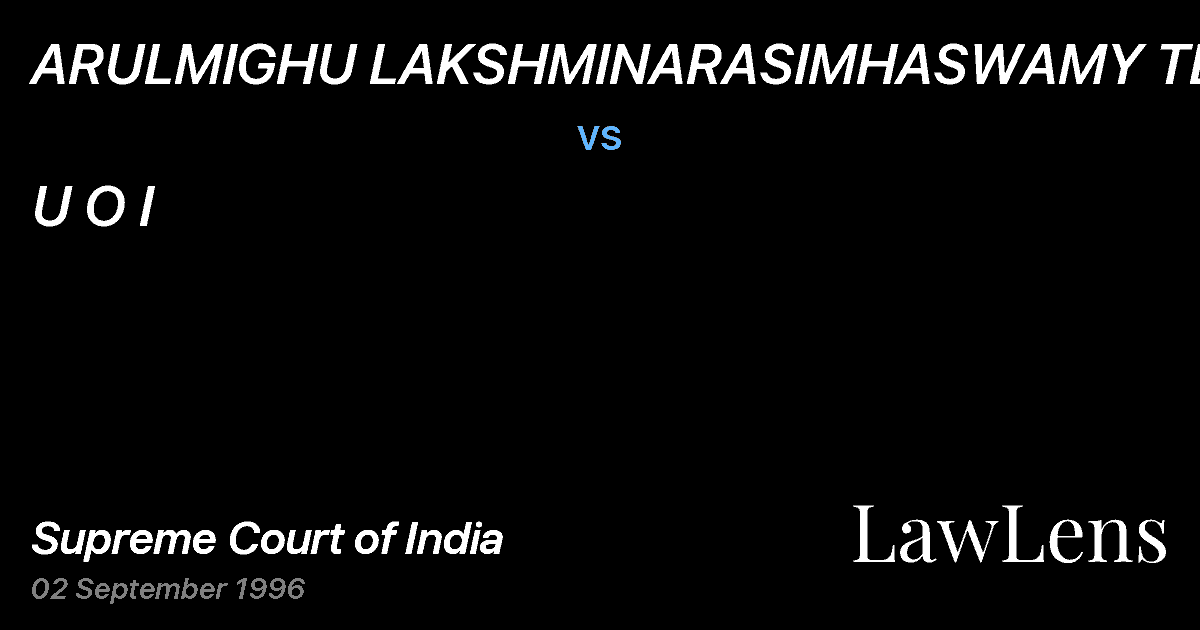 Preview image for ARULMIGHU LAKSHMINARASIMHASWAMY TEMPLE vs. U O I