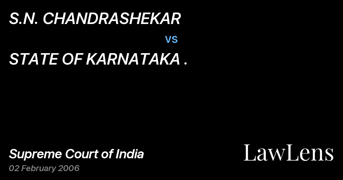 Preview image for S.N. CHANDRASHEKAR vs. STATE OF KARNATAKA .