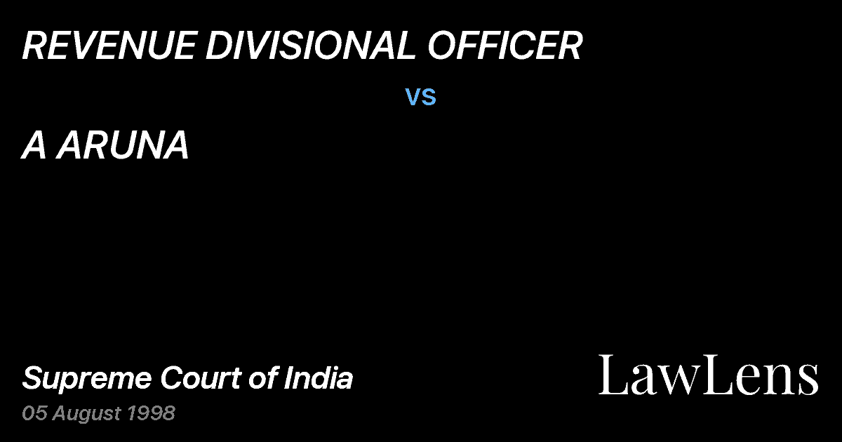Preview image for REVENUE DIVISIONAL OFFICER vs. A ARUNA