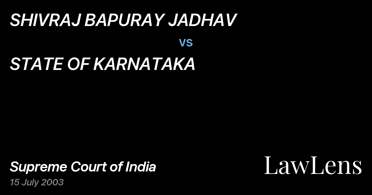 Preview image for SHIVRAJ BAPURAY JADHAV vs. STATE OF KARNATAKA