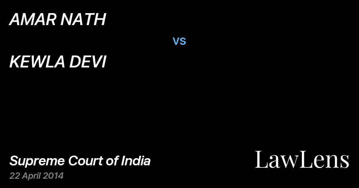 Preview image for AMAR NATH vs. KEWLA DEVI