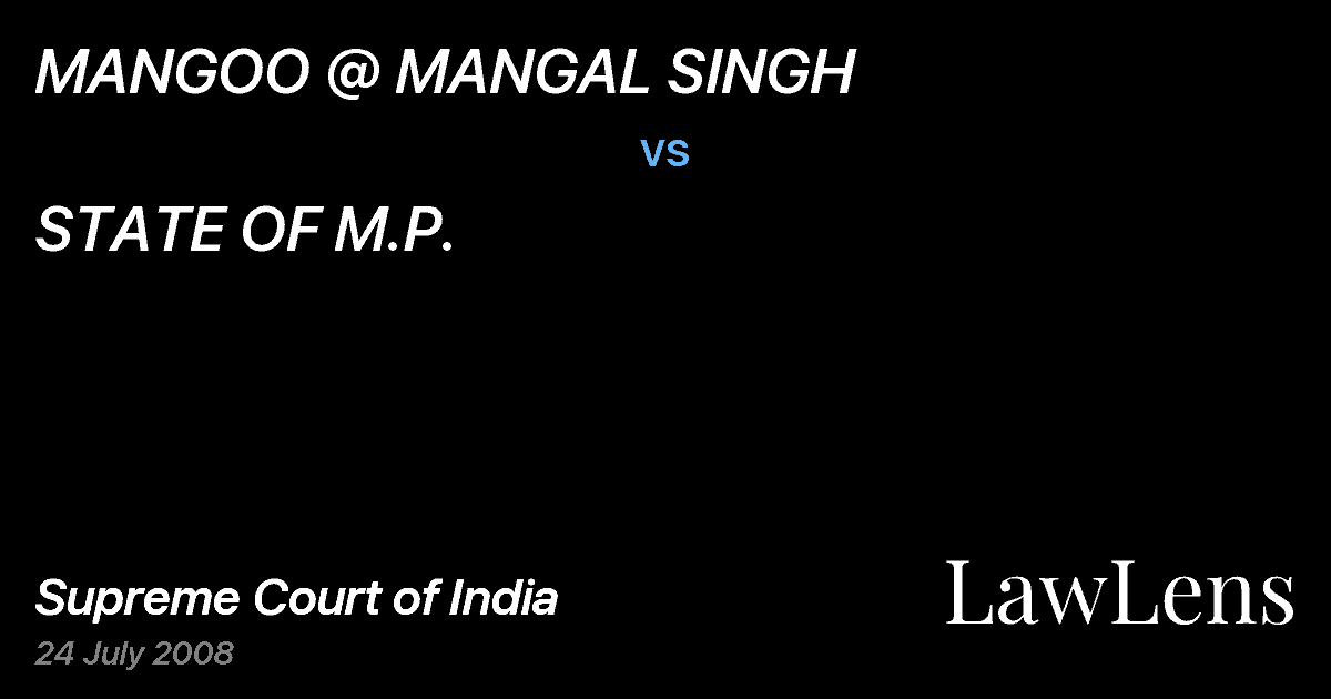 Preview image for MANGOO @ MANGAL SINGH vs. STATE OF M.P.